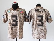 Wholesale Cheap Nike Seahawks #3 Russell Wilson Camo Men's Stitched NFL New Elite USMC Jersey