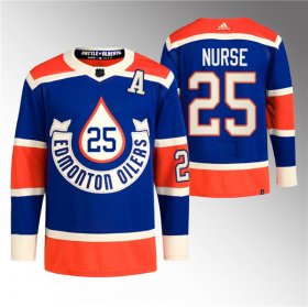 Cheap Men\'s Edmonton Oilers #25 Darnell Nurse 2023 Royal Heritage Classic Primegreen Stitched Jersey