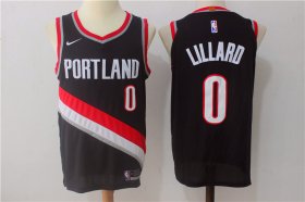 Wholesale Cheap Men\'s Portland Trail Blazers #0 Damian Lillard Black 2017-2018 Nike Swingman Stitched NBA Jersey