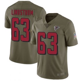Wholesale Cheap Nike Falcons #63 Chris Lindstrom Olive Men\'s Stitched NFL Limited 2017 Salute To Service Jersey