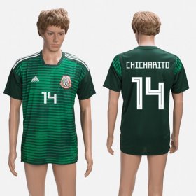 Wholesale Cheap Mexico #14 Chicharito Green Training Soccer Country Jersey