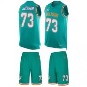 Wholesale Cheap Nike Dolphins #73 Austin Jackson Aqua Green Team Color Men's Stitched NFL Limited Tank Top Suit Jersey