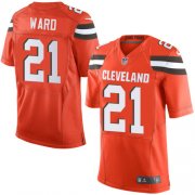 Wholesale Cheap Nike Browns #21 Denzel Ward Orange Alternate Men's Stitched NFL Elite Jersey