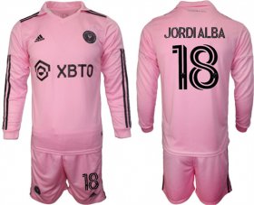 Cheap Men\'s Inter Miami CF #18 Jordialba 2023-24 Pink Home Soccer Jersey Suit