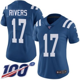 Wholesale Cheap Nike Colts #17 Philip Rivers Royal Blue Women\'s Stitched NFL Limited Rush 100th Season Jersey