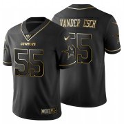 Wholesale Cheap Dallas Cowboys #55 Leighton Vander Esch Men's Nike Black Golden Limited NFL 100 Jersey