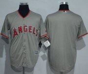 Wholesale Cheap Angels of Anaheim Blank Grey New Cool Base Stitched MLB Jersey