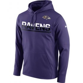Wholesale Cheap Men\'s Baltimore Ravens Nike Sideline Circuit Purple Pullover Hoodie