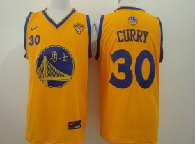 Wholesale Cheap Men\'s Golden State Warriors #30 Stephen Curry Chinese Yellow Nike Authentic Jersey
