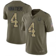 Wholesale Cheap Nike Colts #4 Adam Vinatieri Olive/Camo Youth Stitched NFL Limited 2017 Salute to Service Jersey