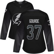 Cheap Adidas Lightning #37 Yanni Gourde Black Alternate Authentic Women's Stitched NHL Jersey