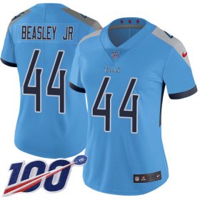 Wholesale Cheap Nike Titans #44 Vic Beasley Jr Light Blue Alternate Women\'s Stitched NFL 100th Season Vapor Untouchable Limited Jersey