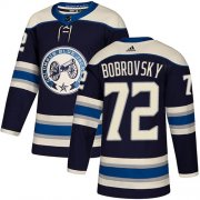 Wholesale Cheap Adidas Blue Jackets #72 Sergei Bobrovsky Navy Alternate Authentic Stitched Youth NHL Jersey