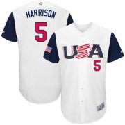 Wholesale Cheap Team USA #5 Josh Harrison White 2017 World MLB Classic Authentic Stitched MLB Jersey