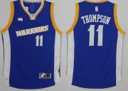 Wholesale Cheap Men's Golden State Warriors #11 Klay Thompson Blue Retro Stitched NBA 2016 Adidas Revolution 30 Swingman Jersey