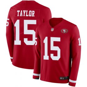 Wholesale Cheap Nike 49ers #15 Trent Taylor Red Team Color Men\'s Stitched NFL Limited Therma Long Sleeve Jersey