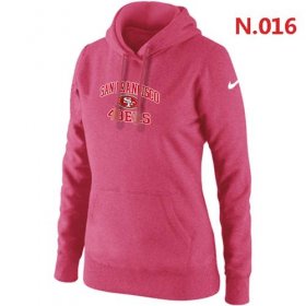 Wholesale Cheap Women\'s Nike San Francisco 49ers Heart & Soul Pullover Hoodie Pink