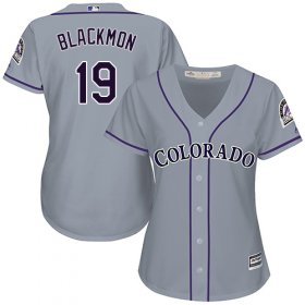 Wholesale Cheap Rockies #19 Charlie Blackmon Grey Road Women\'s Stitched MLB Jersey