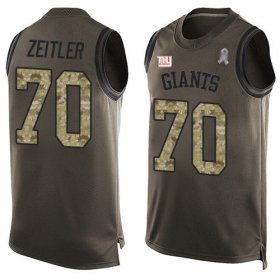 Wholesale Cheap Nike Giants #70 Kevin Zeitler Green Men\'s Stitched NFL Limited Salute To Service Tank Top Jersey