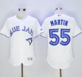 Wholesale Cheap Blue Jays #55 Russell Martin White Flexbase Authentic Collection Stitched MLB Jersey