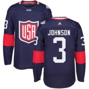 Wholesale Cheap Team USA #3 Jack Johnson Navy Blue 2016 World Cup Stitched NHL Jersey