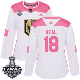 Wholesale Cheap Adidas Golden Knights #18 James Neal White/Pink Authentic Fashion 2018 Stanley Cup Final Women\'s Stitched NHL Jersey