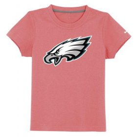Wholesale Cheap Philadelphia Eagles Authentic Logo Youth T-Shirt Pink