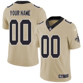 Wholesale Cheap Nike New Orleans Saints Customized Gold Men\'s Stitched NFL Limited Inverted Legend Jersey