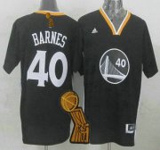 Wholesale Cheap Golden State Warriors #40 Harrison Barnes Revolution 30 Swingman 2014 New Black Short-Sleeved Jersey With 2015 Finals Champions Patch