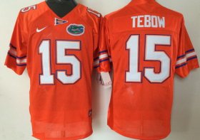 Wholesale Cheap Men\'s Florida Gators #15 Tim Tebow Orange Stitched NCAA Nike College Football Jersey