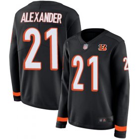 Wholesale Cheap Nike Bengals #21 Mackensie Alexander Black Team Color Women\'s Stitched NFL Limited Therma Long Sleeve Jersey