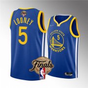 Wholesale Cheap Men's Golden State Warriors #5 Kevon Looney 2022 Blue NBA Finals Stitched Jersey