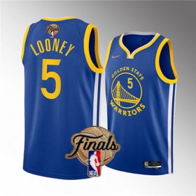 Wholesale Cheap Men\'s Golden State Warriors #5 Kevon Looney 2022 Blue NBA Finals Stitched Jersey