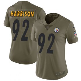 Wholesale Cheap Nike Steelers #92 James Harrison Olive Women\'s Stitched NFL Limited 2017 Salute to Service Jersey