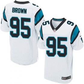 Wholesale Cheap Nike Panthers #95 Derrick Brown White Men\'s Stitched NFL New Elite Jersey