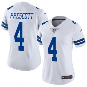 Wholesale Cheap Nike Cowboys #4 Dak Prescott White Women\'s Stitched NFL Vapor Untouchable Limited Jersey