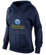 Wholesale Cheap Women's Pittsburgh Steelers Big & Tall Critical Victory Pullover Hoodie Navy Blue