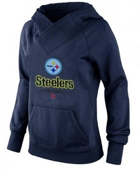 Wholesale Cheap Women\'s Pittsburgh Steelers Big & Tall Critical Victory Pullover Hoodie Navy Blue