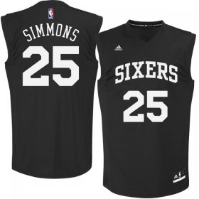 Wholesale Cheap Philadelphia 76ers #25 Ben Simmons Black Chase Fashion Replica Jersey