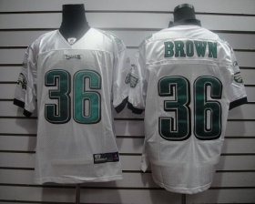 Wholesale Cheap Eagles #36 Ronnie Brown White Stitched NFL Jersey