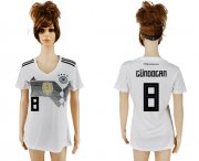 Wholesale Cheap Women's Germany #8 Gundogan White Home Soccer Country Jersey
