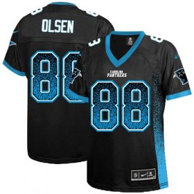 Wholesale Cheap Nike Panthers #88 Greg Olsen Black Team Color Women\'s Stitched NFL Elite Drift Fashion Jersey