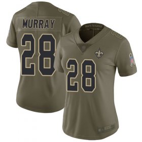 Wholesale Cheap Nike Saints #28 Latavius Murray Olive Women\'s Stitched NFL Limited 2017 Salute to Service Jersey