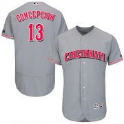 Wholesale Cheap Reds #13 Dave Concepcion Grey Flexbase Authentic Collection Stitched MLB Jersey