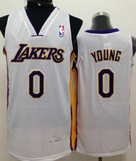 Wholesale Cheap Los Angeles Lakers #0 Nick Young White Swingman Jersey