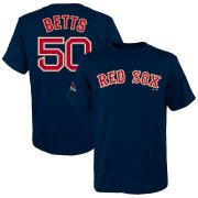 Wholesale Cheap Boston Red Sox #50 Mookie Betts Majestic Youth 2019 Gold Program Name & Number T-Shirt Navy