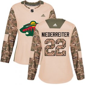 Wholesale Cheap Adidas Wild #22 Nino Niederreiter Camo Authentic 2017 Veterans Day Women\'s Stitched NHL Jersey