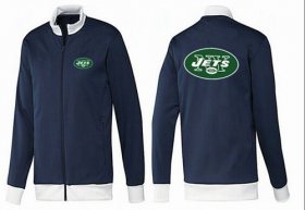 Wholesale Cheap NFL New York Jets Team Logo Jacket Dark Blue_1