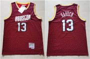 Wholesale Cheap Rockets 13 James Harden Red Checkerboard Hardwood Classics Jersey