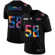 Cheap Kansas City Chiefs #58 Derrick Thomas Men's Nike Multi-Color Black 2020 NFL Crucial Catch Vapor Untouchable Limited Jersey